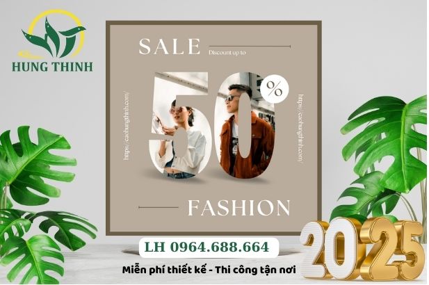 Decal dán kính Fashion Sale 50% - HT01